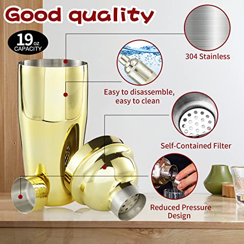 OBALY Bartender Kit 11-Piece Cocktail Shaker-Muddler for Cocktails 25oz Boston Shaker-Bar Accessories with Stylish Bamboo ...