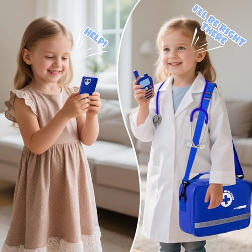 EFO SHM Doctor Kit for Kids, 35 Pcs Kids Doctor Kit for Toddlers 3-5 with Medical Storage Bag & Real Stethoscope, Pretend ...