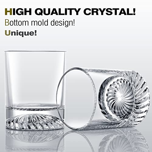 OPAYLY Whiskey Glasses Old Fashioned Glasses Set of 4 12oz Rocks Glasses Gift for Men Women Drinking Bourbon Scotch Cockta...