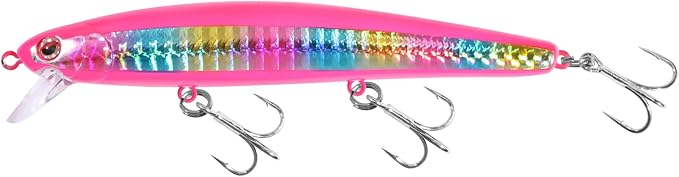 LITTMA California Surf Fishing Lures Saltwater Jerkbait Crankbait Surf Minnow 110 - Metallic Sardine Super Glow & Pearl Pi...