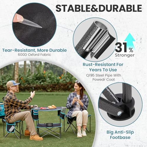 FUNDANGO Folding Tripod Stool, Lightweight Portable Fishing Chair with Thick Padded Seat, 440 Lbs Heavy Duty Outdoor Campi...