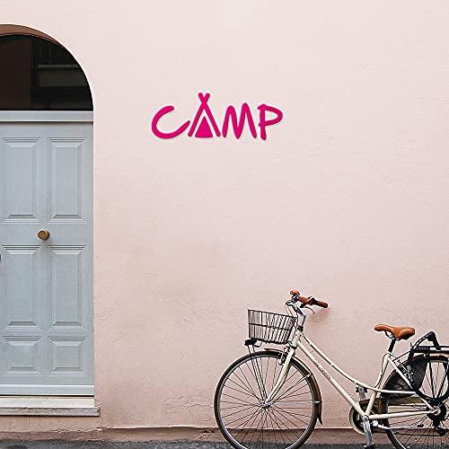 Camp with Tent (Pink) (Set of 2) Premium Waterproof Vinyl Decal Stickers for Laptop Phone Accessory Helmet Car Window Mug ...