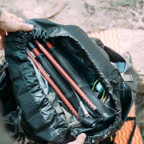 WindQuester Ultralight Carbon Fiber Trekking Poles – 198g Adjustable Folding Hiking Poles for Backpacking (110–130cm), Thr...