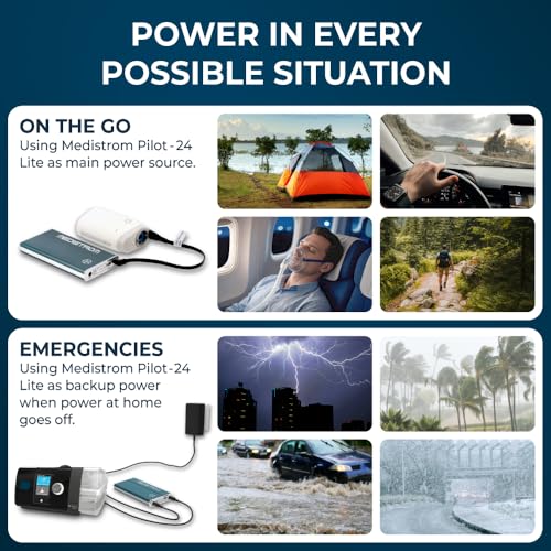 Bundle: Medistrom Pilot 24 Lite with 3 Pack Travel CPAP Wipes - 95Wh CPAP Battery Backup Power Supply for CPAP Machine - Camping Power Bank - Lightweight Portable Battery - TSA Approved CPAP Battery
