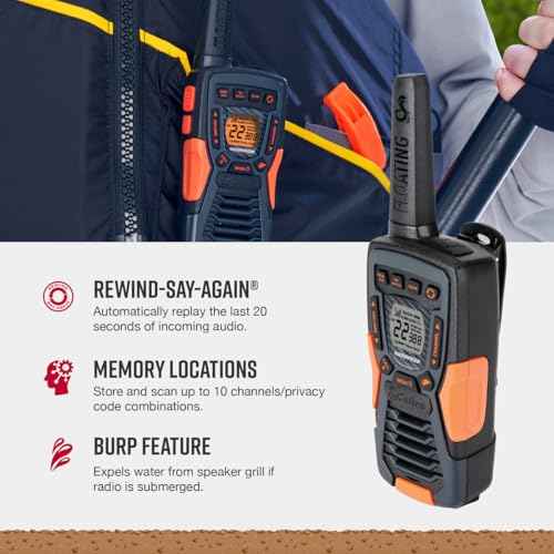 Cobra ACXT1035R FLT Floating Walkie Talkies - Waterproof, Rechargeable, Long Range up to 37-Mile Two Way Radio with NOAA Weather Alert & VOX, (2 Pack)