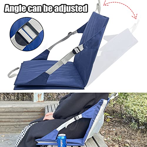 Sutekus Stadium Seat Cushion Waterproof Nylon Portable Bleacher Cushion Ultralight Seat Padding with Back Support for Spor...