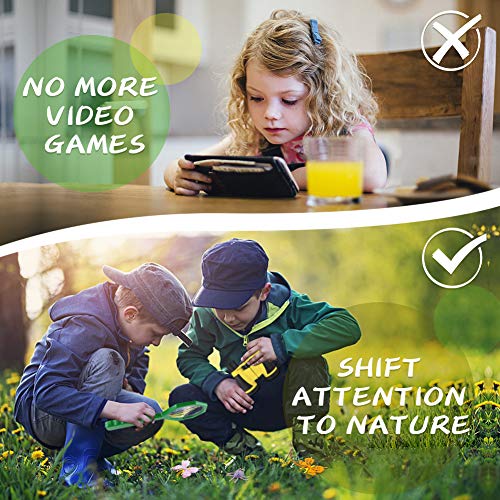 24 Pcs Kids Explorer Kit & Bug Catcher Kit for Kids, Outdoor Toys Adventure Camping Kit with Drawstring Bag, Binoculars, C...