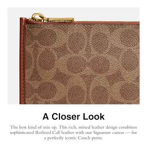 Coach Zip Pouch, B4/Tan Caramel