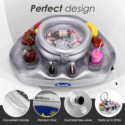 Pool Inflatable Floating Can Beverage Cooler for Swimming, Boating, Tubing