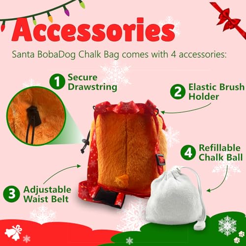 Rock Climbing Chalk Bag + Refillable Ball – Boba Dog Plush Animal Bag
