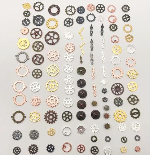 YYHDTYFY Steampunk Gears Accessories Decor DIY Metal Pendants Charms Wheels For Crafting Jewelry Making