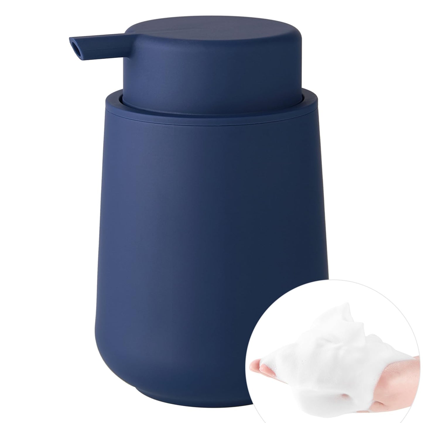 Matte Black Liquid Hand Soap Dispenser Plastic 11 oz - Modern Minimalist Style for Bathroom & Kitchen Countertop Refillable