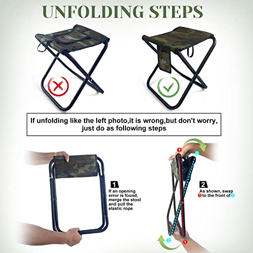 K-MingleSo Upgraded Portable Folding Stool, 13 Inch Camping Stool for Adults Fishing Hiking Gardening and Beach with Carry...