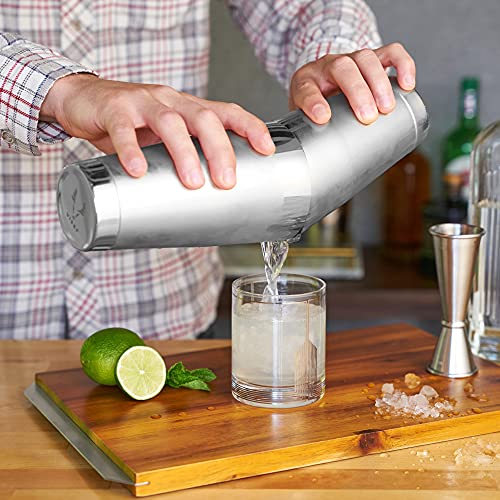 Viski Bartender Kit for Mixed Drinks and Cold Brew Cocktails, Includes Boston Cocktail Shakers, Mixing Glass, Jigger, Mudd...