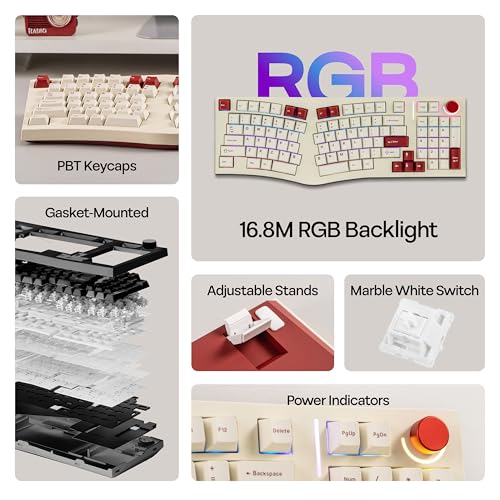 MechLands Feker Alice98 Ergonomic 98 Keys Custom Mechanical Keyboard, VIA Programmable, USB-C Wired Gaming Keyboard, Hot S...