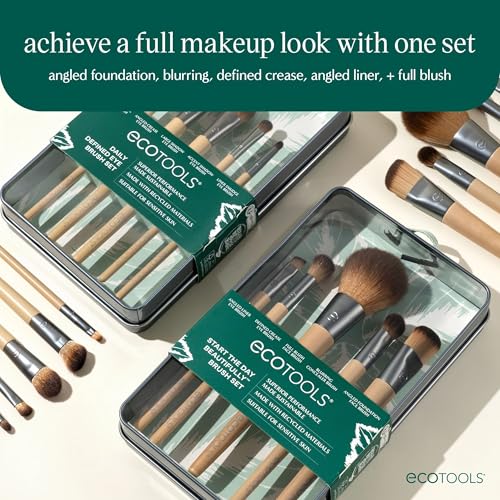 EcoTools Makeup Brush Set for Eyeshadow, Foundation, Blush, and Concealer with Bonus Storage Case, Start the Day Beautiful...