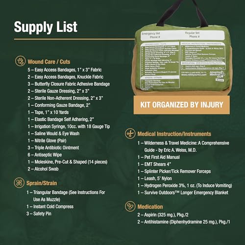 Adventure Medical Kits Me & My Dog Medical Kit - Human & Canine First Aid Essentials - Includes Cold Pack, SOL Emergency B...