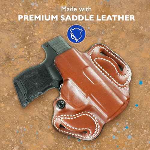 DeSantis Gunhide 086, Mini Slide, Belt Holster, Fits SIG SAUER P365, RH, Tan Leather 086TA8JZ0