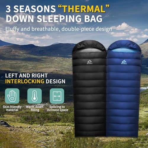 BUERTS Down Sleeping Bag for Adults. 680FP Ultralight Portable, Backpacking Sleeping Bag for Hiking, Camping, Mountaineeri...