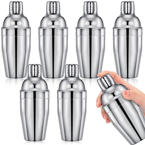 Nitial 6 Pcs Bar Cocktail Shaker Professional Stainless Steel Martini Drink Mixer with Built-in Strainer for Bartending No...