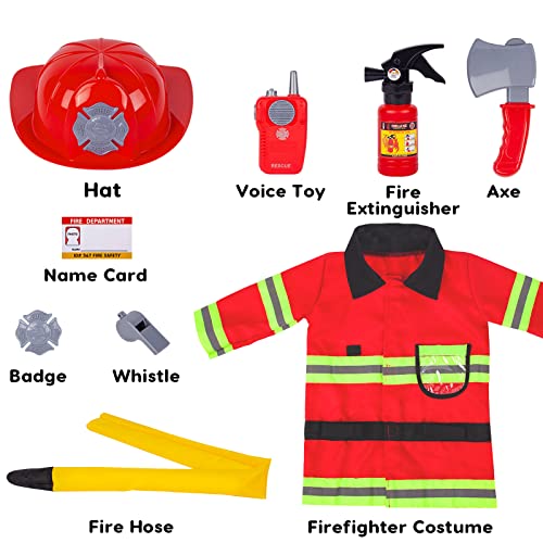 Liberry Fireman Costume for Kids 3 4 5 Years Old, Firefighter Tools with Fire Extinguisher, Pretend Play Toy Gift for Todd...