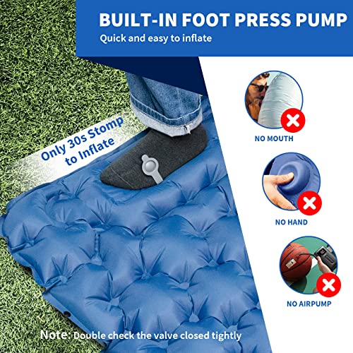 HiiPeak Sleeping Pad - Ultralight Inflatable Sleeping Mat with Built-in Foot Pump, Durable Compact Waterproof Camping Air ...