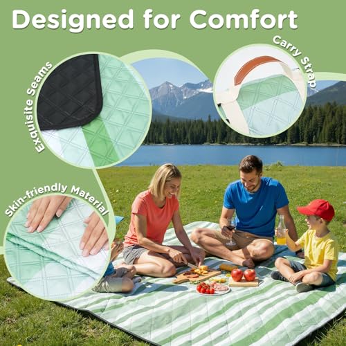 RYCHIC Waterproof Picnic Blanket Outdoor Camping Beach Mat Extra Large Foldable Car Essential Roadtrip Gadget Rv Accessori...