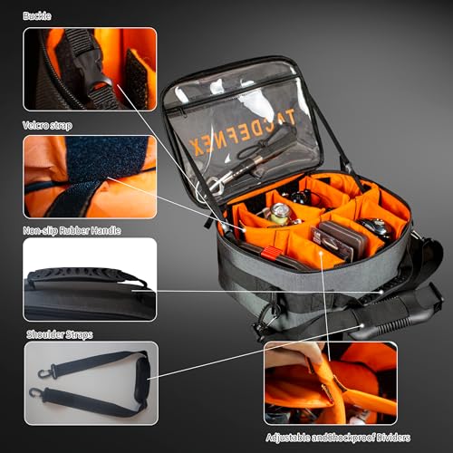 TACDEFNEX Waterproof Fishing Reel Case with 8 Shockproof Compartments – Portable Tackle Organizer for Spinning, Baitcastin...