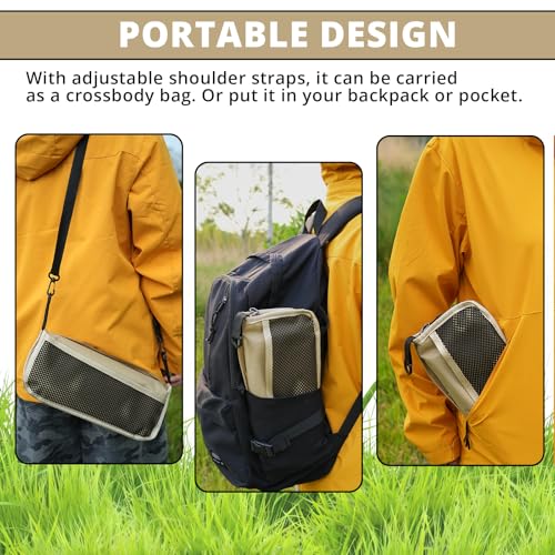 Portable Folding Camping Stool, Max 264lb,Thickened Carbon Steel, Ultralight Pocket Chair Fishing Stool, Storage Design an...