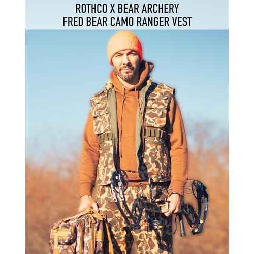 Rothco X Bear Archery Fred Bear Camo Ranger Vest ? Tactical Vest with 10 Utility Pockets - X-Large