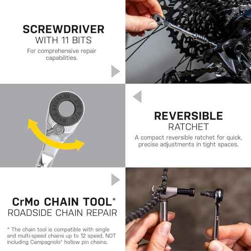 Topeak Ratchet Rocket Lite NTX+ Bike Repair Tool Kit ? 19 Function Compact Multitool with Adjustable Torque TorqBit (2?6 Nm), Allen & Torx Bits, Phillips Driver, Chain Tool, Magnetic Bit Holder & Case
