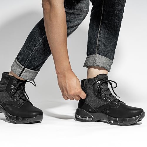 LARNMERN Non Slip Mens Boots Slip Resistant Work Shoes Sole-Cushion Side Zipper Comfort Botas Militares Hombre Zapatos de ...