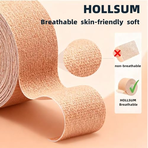 HOLLSUM Kinesiology Tape 5cm, Waterproof KT Pro Extreme Tape, Extra Sticky Muscle Support, Elastic Sports Tape for Athlete...