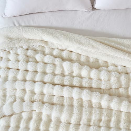 Serenhom 50x60 Inches Ultra-Soft Fuzzy Faux Fur Plush Throw Blanket - Thick, Warm Sherpa for Couch, Sofa, Bedroom, Camping...