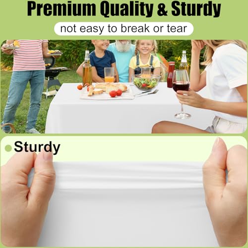 Smiry Disposable Table Cloth - 6 Pack, 54 x 108 Inch Waterproof Rectangle Tablecloths for Parties, Decorative Plastic Tabl...