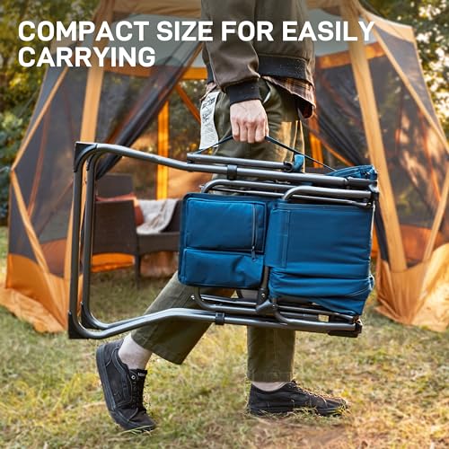 EVER ADVANCED Portable 30.7" Seat Height Tall Folding Chair Directors Chair High Foldable Bar Stool with Side Table for Ma...