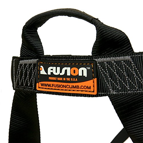 Rock Climbing Harness - Fusion Climb® - (5,000 LBS Rated) Professional Half Body Harness for Mountaineering, Tree Climbin...