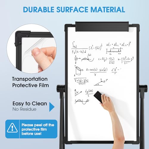 MaxGear Large White Board with Stand, 36" x 24" Double Sided Big Easel Whiteboard A-Stand Dry Erase Board Height Adjustabl...