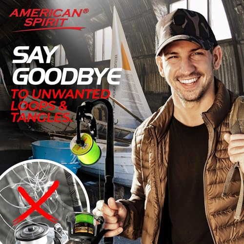 American Spirit Fishing Line Spooler, No Line Twist, Portable Line Winding System, Zero Twist Line Spooler for Reels or Ca...