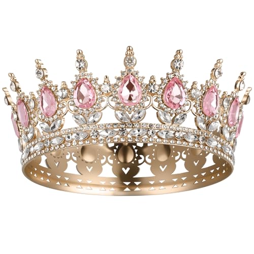 AOOSA Crown for Women, Full Round Queen Crowns, Sparkly Rhinestone Tiara, Princess Tiaras Hair Accessories for Party, Birt...
