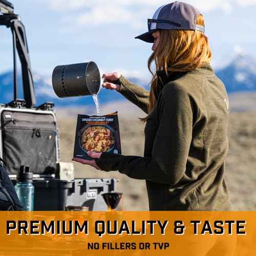 Peak Refuel Chicken Coconut Curry | Freeze Dried Backpacking and Camping Food | Amazing Taste & Quality | High Protein | Real Meat | Quick Prep (2 Serving Pouch)