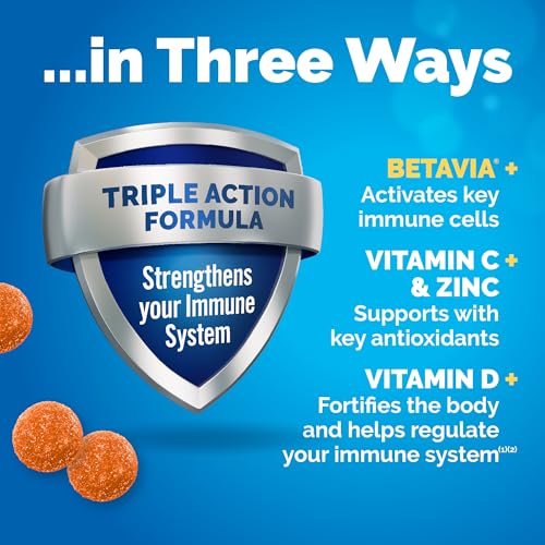 Emergen-C Immune+ Triple Action Immune Support Gummies, BetaVia (R), 1000mg Vitamin C, B Vitamins, Vitamin D and Antioxida...