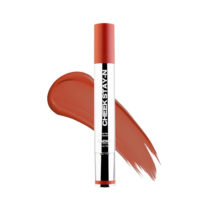 Sacheu Cheek STAY-N Liquid Blush for Cheeks — High Pigment, Buildable, Lightweight Cream Blush for Dewy & Radiant Flushed Cheeks — Long-lasting & Cruelty Free, I'm Hot