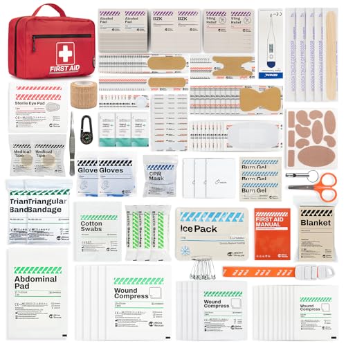 RHINO RESCUE 240 Piece All-Purpose First Aid Kit, Home & Office Professional Medical Supplies, Ideal for Emergency, Schoo...