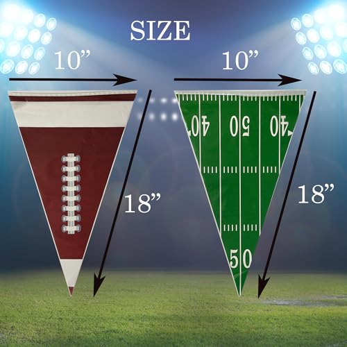 Bashout 100 feet Football Pennant Banner Flags, Multi Color, Football Parties Decoration, Tailgate Party Supplies, Game an...