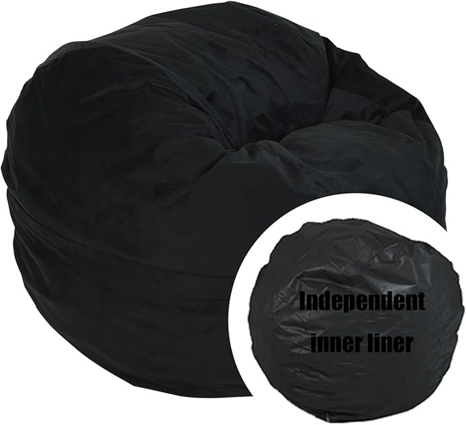 YuppieLife Large Foam Filled Bean Bag Chairs for Kids Teenagers Adults Living Room Gaming Relaxing 4F Machine Washable Lazy Sofa（Red