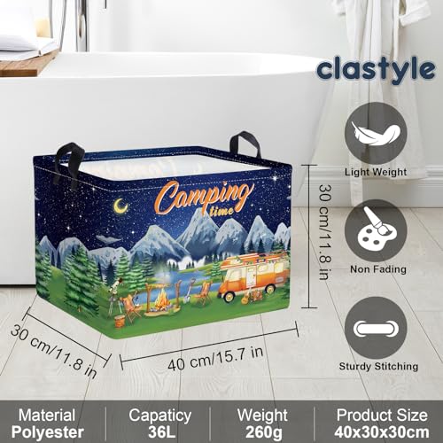 Clastyle Black Night Camping Storage Basket Clothes Toy Tool Food Picnic Basket Outdoor Beach Pool Towel Basket Rectangle ...
