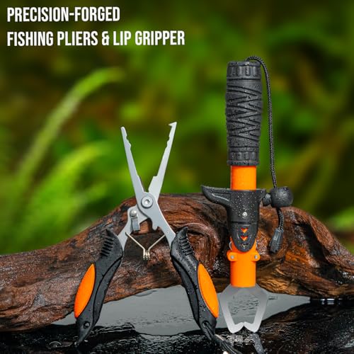 THKFISH Fishing Rod and Reel Combo with Backpack, Telescoping Fishing Pole Spinning Reel Kit with Fishing Lures, Pliers an...
