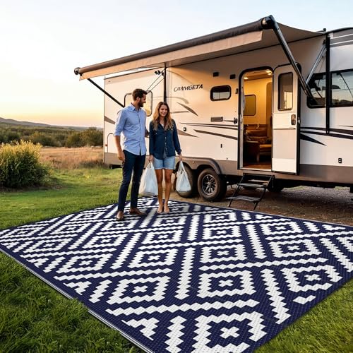 sarben Outdoor Rug for Patio - Waterproof Plastic Straw Camping Rugs 6x9 ft, Reversible Outdoor Indoor RV Mat Carpet for P...