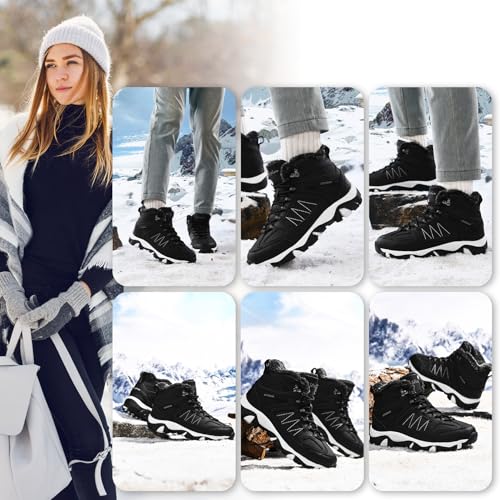 Littleplum Snow Boots for Women-Warm Fur Line Anti Slip Womens Winter Boots-Fashion Ankle Booties Sneakers for Outdoor Hiking